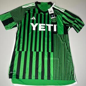 New Adidas‎ Austin FC Home Jersey Green Black Stripes YETI Size XL Slim HI1835